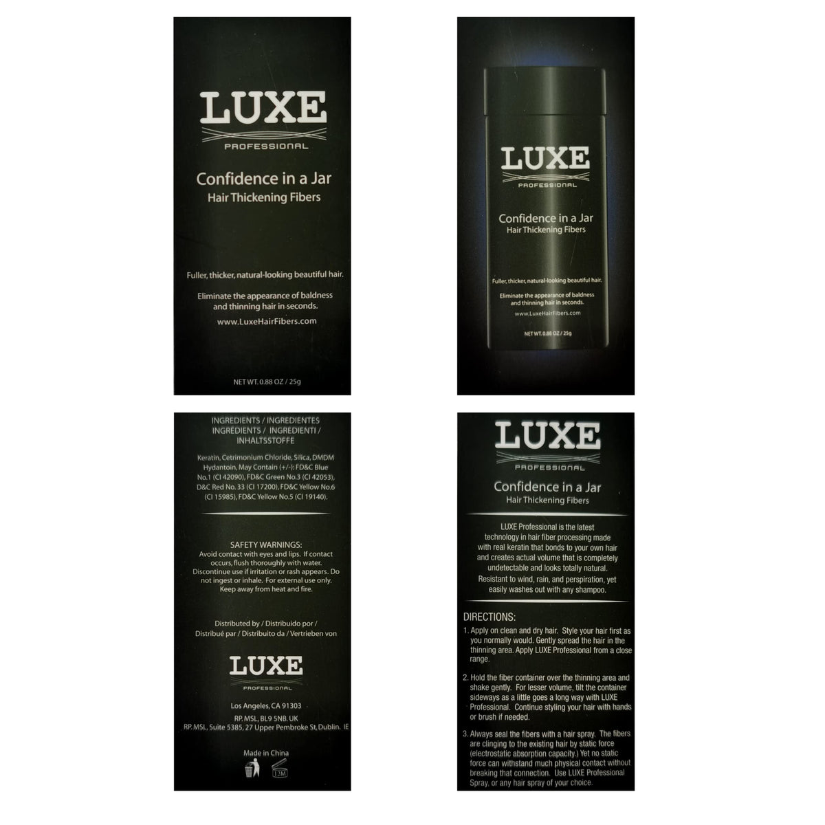LUXE label close-up showing dermatologist tested and hypoallergenic claim