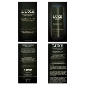 LUXE label close-up showing dermatologist tested and hypoallergenic claim