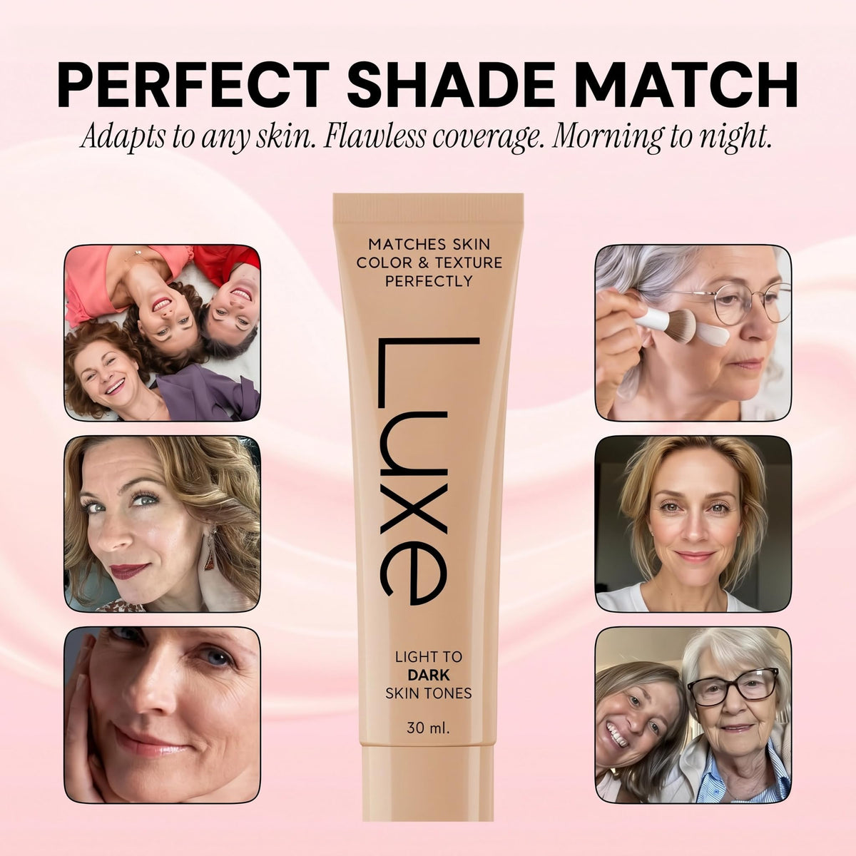 Luxe ingredients visual highlighting hyaluronic acid and niacinamide for hydration