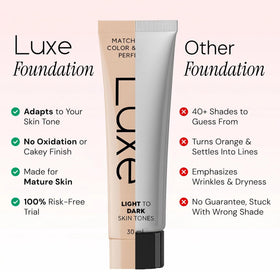 Luxe shade transition demo displaying color change and custom match benefit
