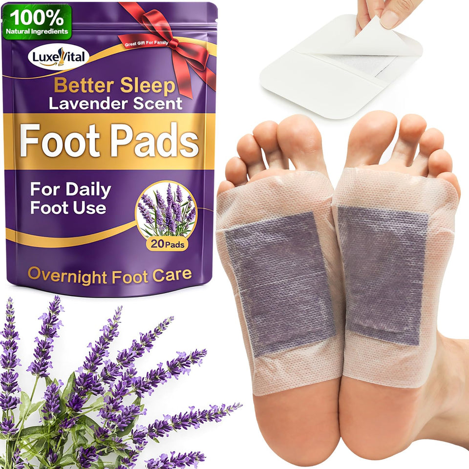 LuxeVital front packaging showing lavender pads and calming design benefit relaxation