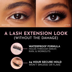 Luxillia lashes in use eye closeup displaying natural blended effect