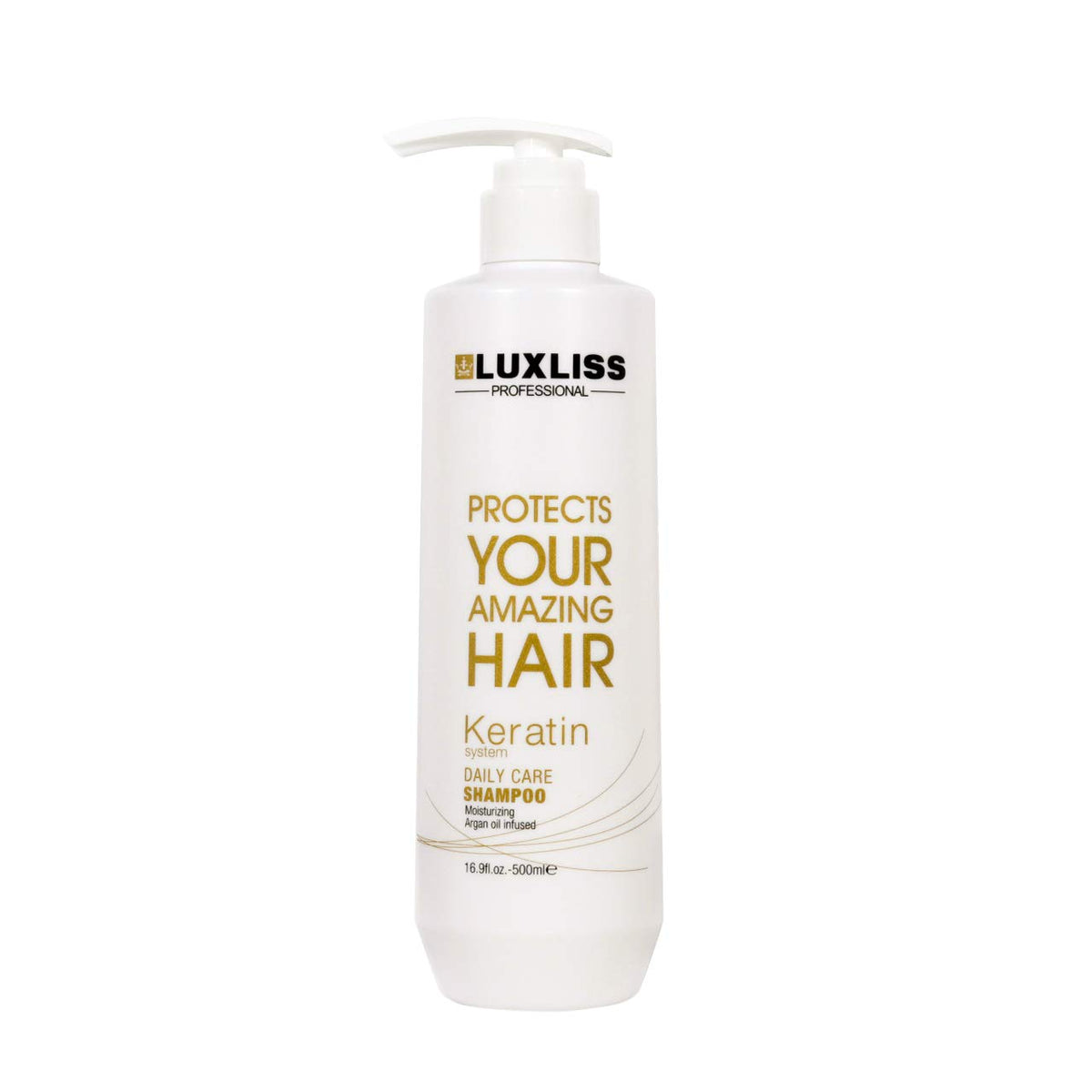 Luxliss shampoo texture on hand demonstrating lightweight lather