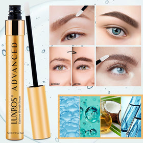 LUXROS before and after comparison showing visible fuller brows benefit