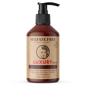 LUXURY TREND front packaging showing collagen shampoo benefits