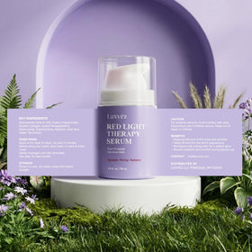 Luxvez macro droplet showing peptide and hyaluronic blend for skin smoothing