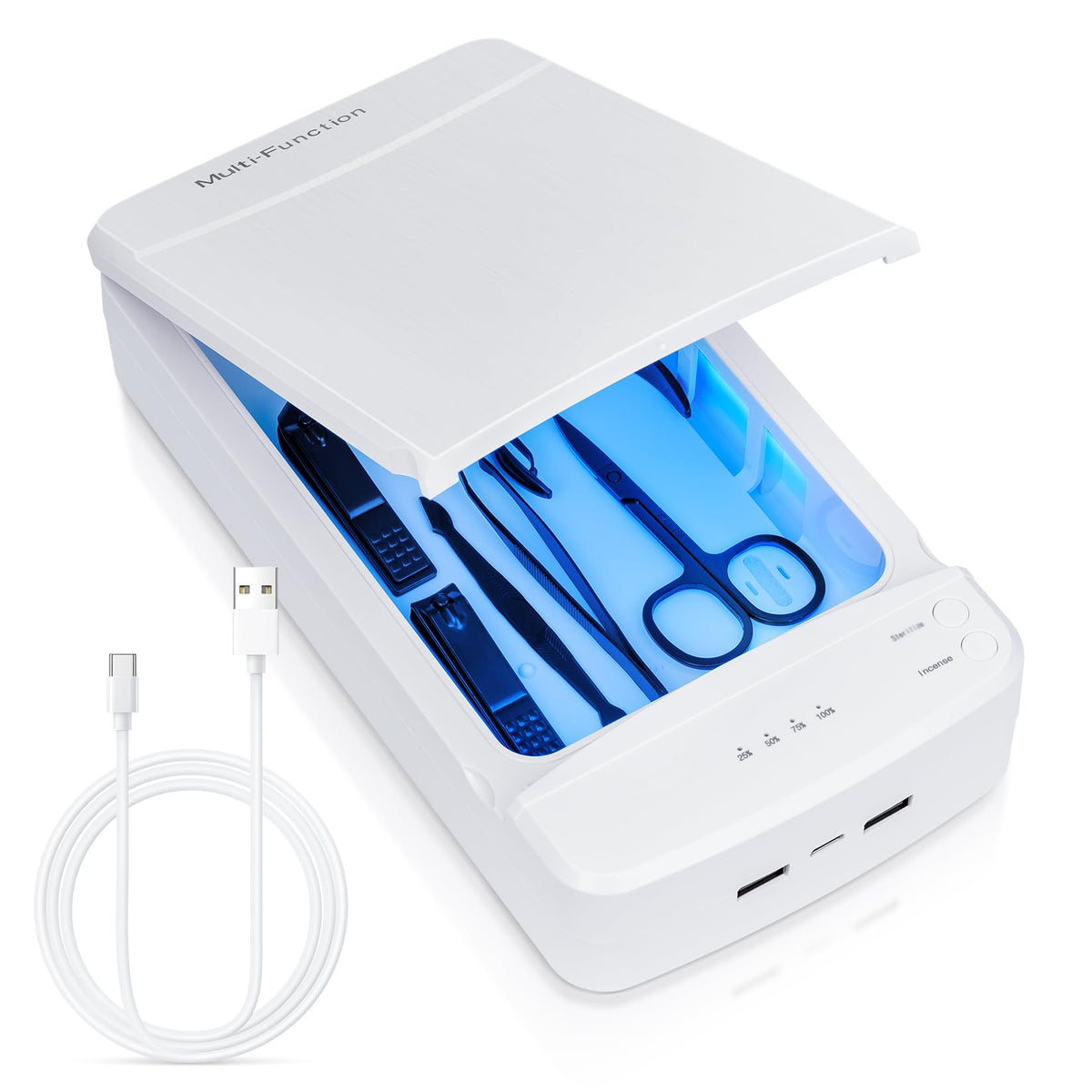 LXIANGN front view showing compact sterilizer and clean modern design benefit portability