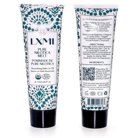 LXMI balm melting in hand into oil for easy spreadability