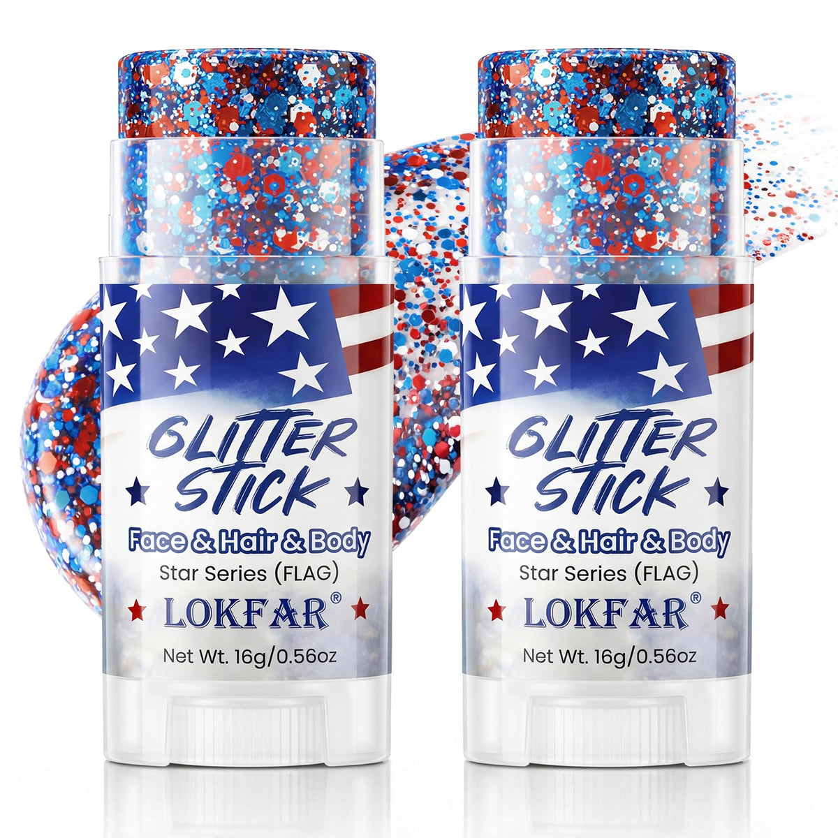 LYBHDAFA front packaging showing patriotic glitter stick and branding for easy identification