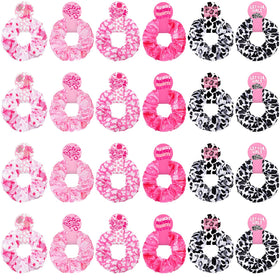 Lyrow front packaging showing 24 cowgirl scrunchies and colorful designs for gifting