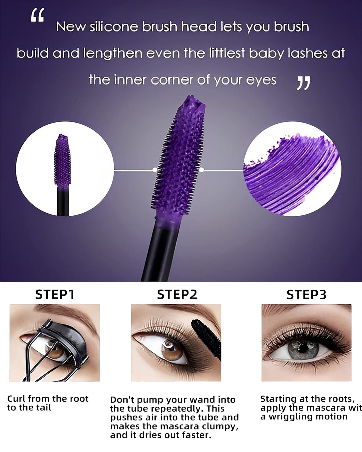 LYSdefeu blue mascara on lashes closeup for visible pigment and longwear benefit