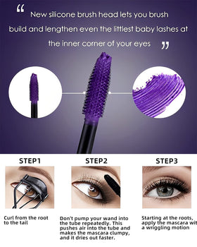LYSdefeu blue mascara on lashes closeup for visible pigment and longwear benefit