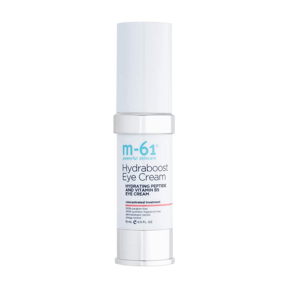 m-61 front jar showing compact eye cream and quick hydration benefit