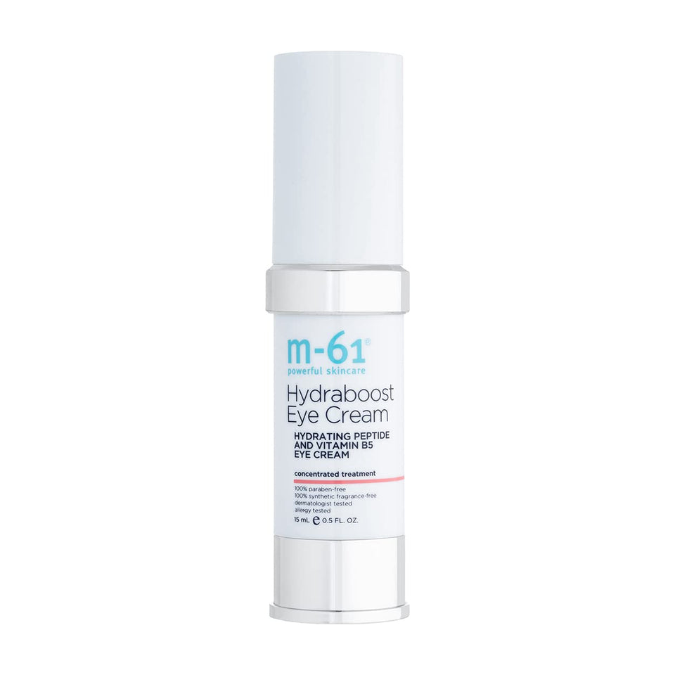 m-61 front jar showing compact eye cream and quick hydration benefit