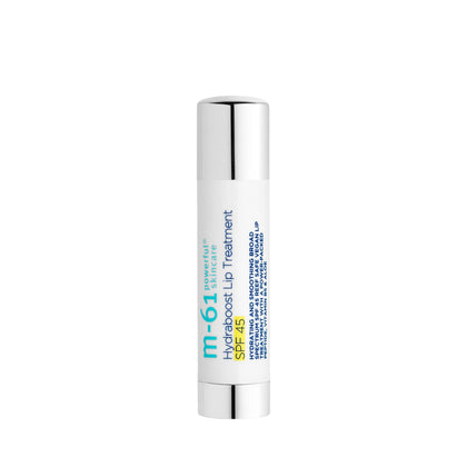 m-61 front packaging showing SPF 45 protection and compact tube design