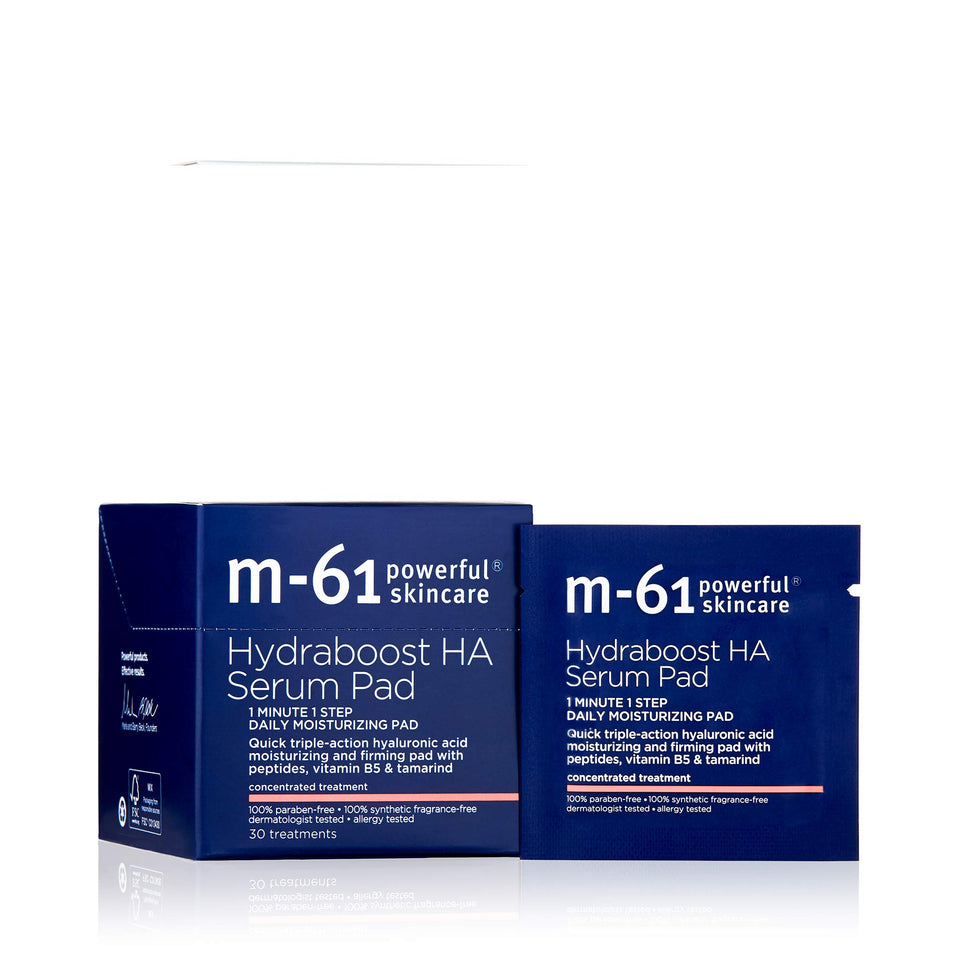 m-61 front packaging showing box and jar, highlights convenience