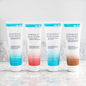 m-61 moisture before after comparison showing firmer looking skin benefit