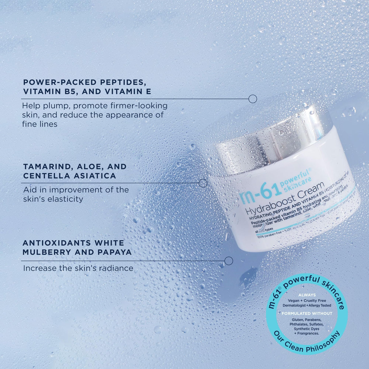 m-61 next to coin for scale, 1.7 fl oz travel-friendly moisturizing cream