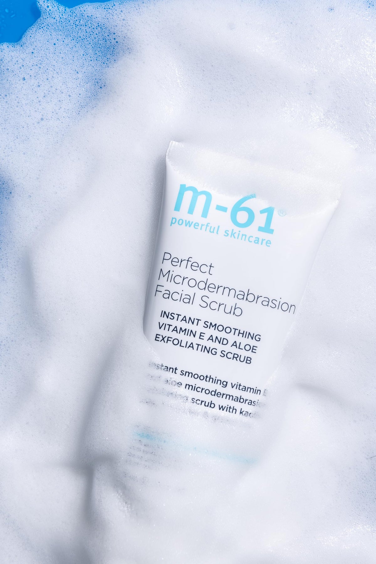 m-61 label showing ingredients and dermatologist-tested seals, trusted