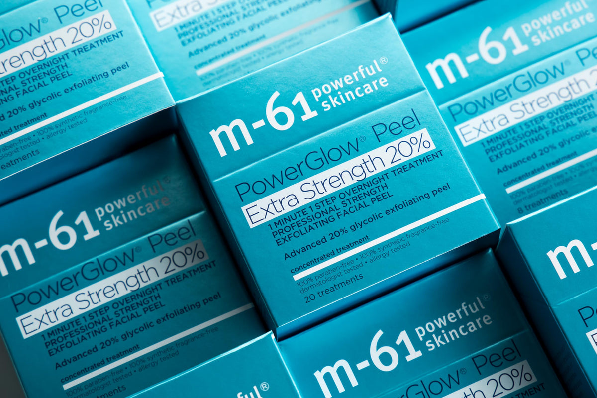 m-61 pad applying to face in evening routine illustrating simple one-minute professional peel