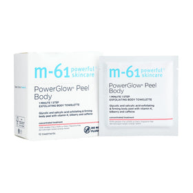 m-61 front packaging showing 10 individually wrapped body towelettes and benefits