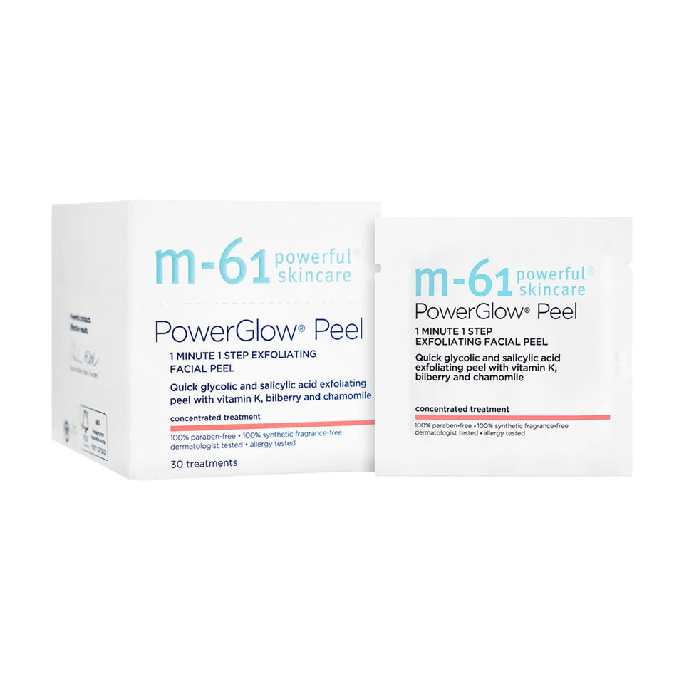 m-61 front box showing product supply and fast peel benefit
