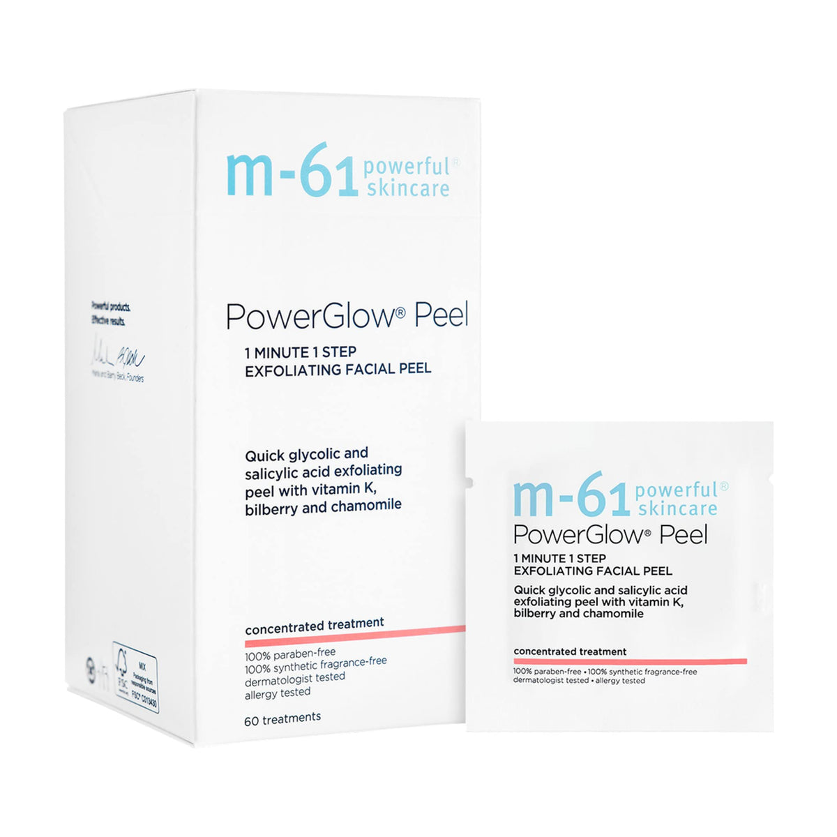 m-61 jar front view showing product packaging and immediate glow benefit