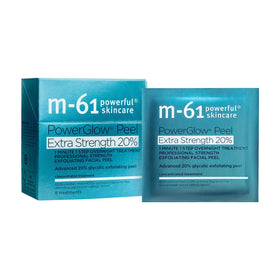 m-61 front packaging showing PowerGlow Peel extra strength and benefits