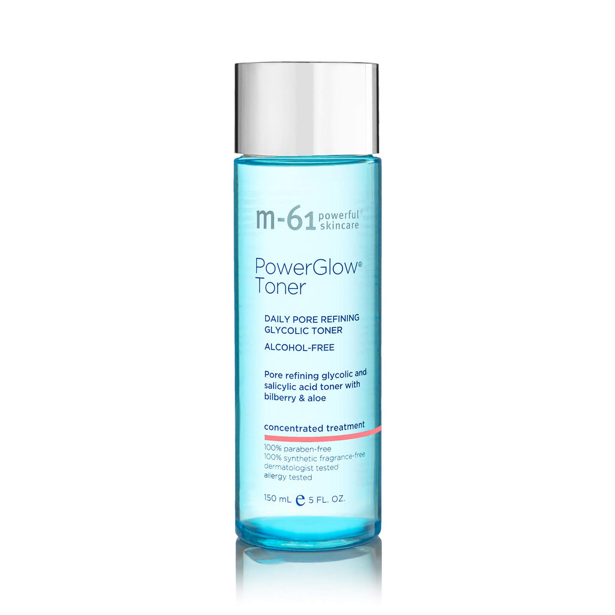m-61 PowerGlow toner front packaging showing bottle and branding for quick identification