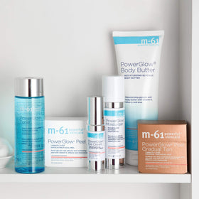 m-61 PowerGlow toner lifestyle bathroom setting suggesting daily routine integration and calm finish