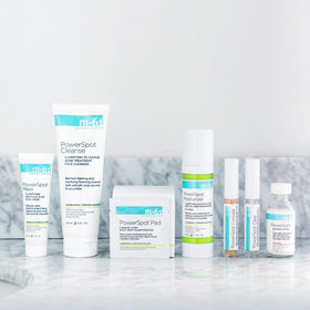 m-61 pad being applied to cheek demonstrating targeted blemish control