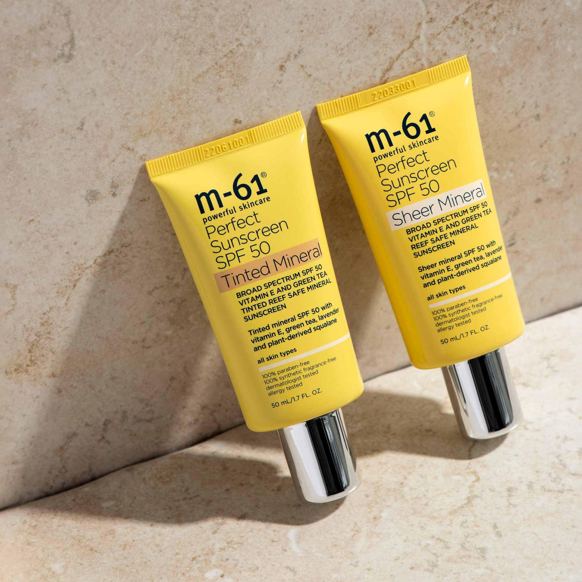 m-61 sunscreen being dispensed on hand showing fast-absorbing benefit