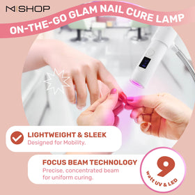 M GlamCure GO desktop mode curing manicured nails for simultaneous curing benefit