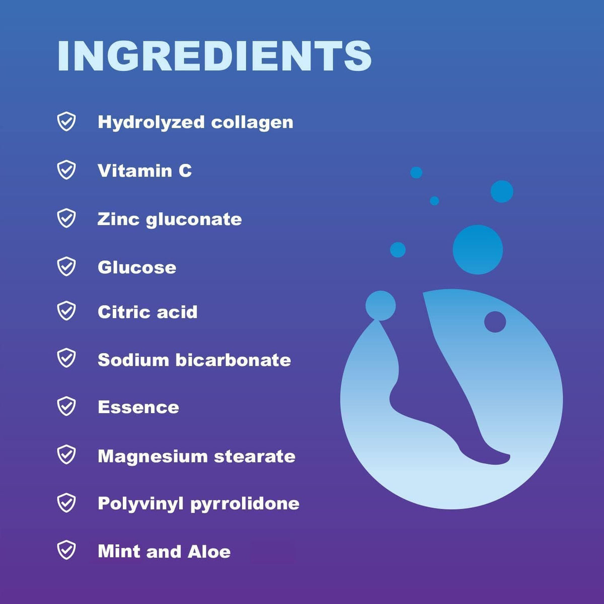 M PAIN MANAGEMENT TECHNOLOGIES close-up ingredient label highlighting aloe and collagen