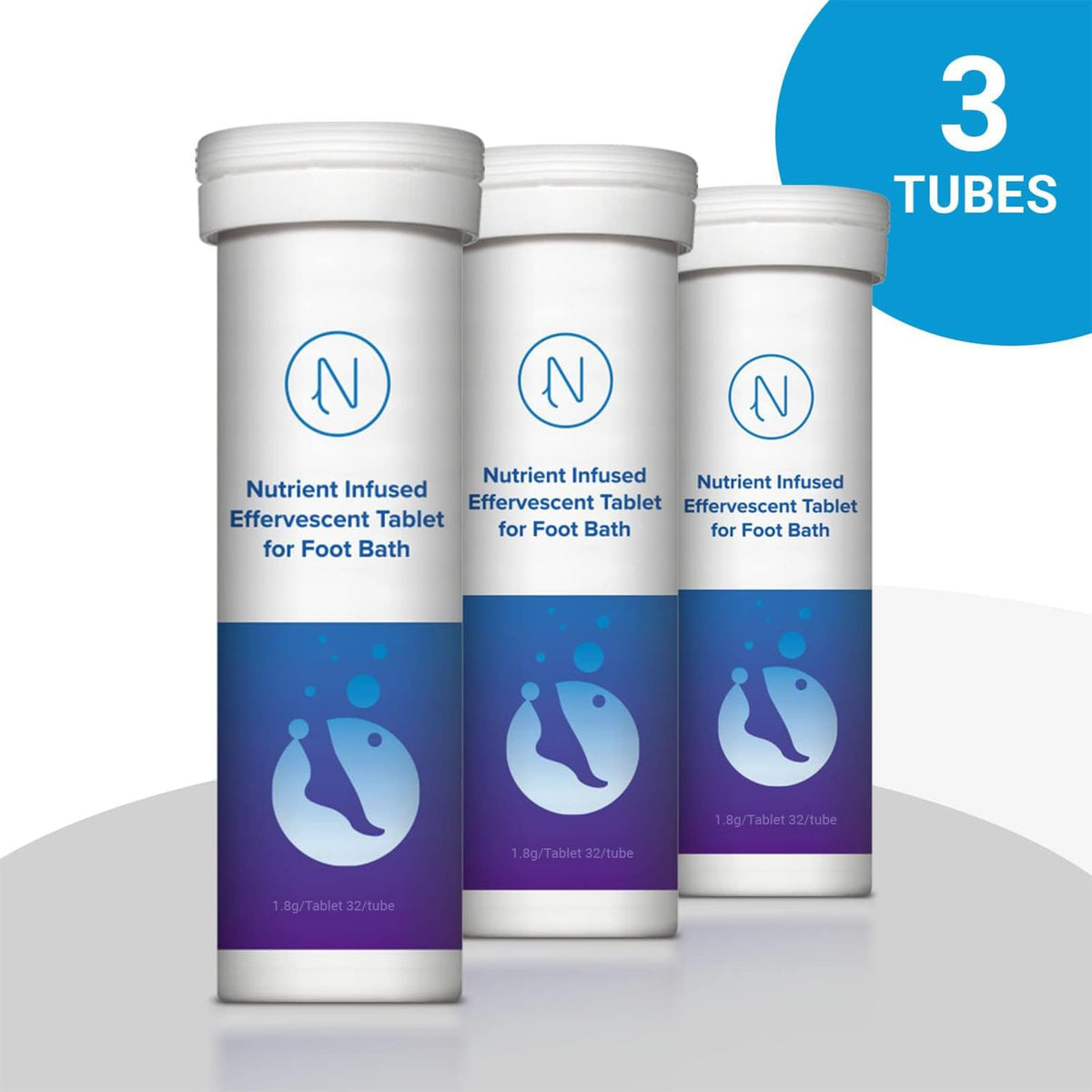 M PAIN MANAGEMENT TECHNOLOGIES open tube revealing 32 effervescent tablets
