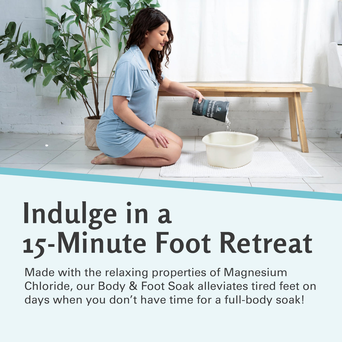 M3 Naturals foot soak basin in use promoting tired-feet relief