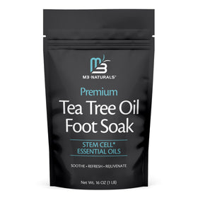 M3 Naturals front packaging showing 16oz foot soak for easy selection and benefits