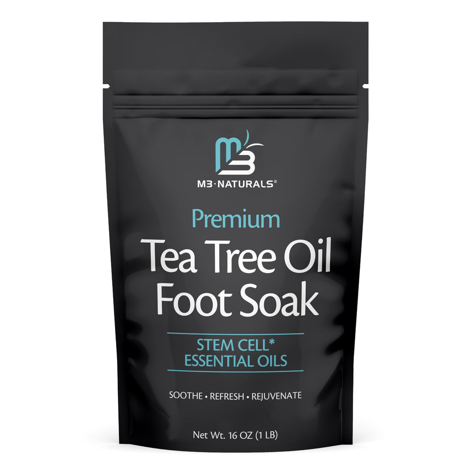 M3 Naturals front packaging showing 16oz foot soak for easy selection and benefits
