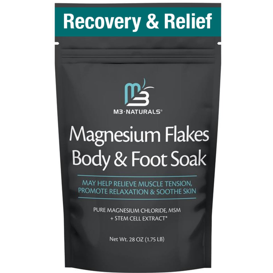 M3 Naturals front packaging showing magnesium soak benefits