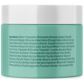 M3 Naturals ingredient display with collagen and green tea for support