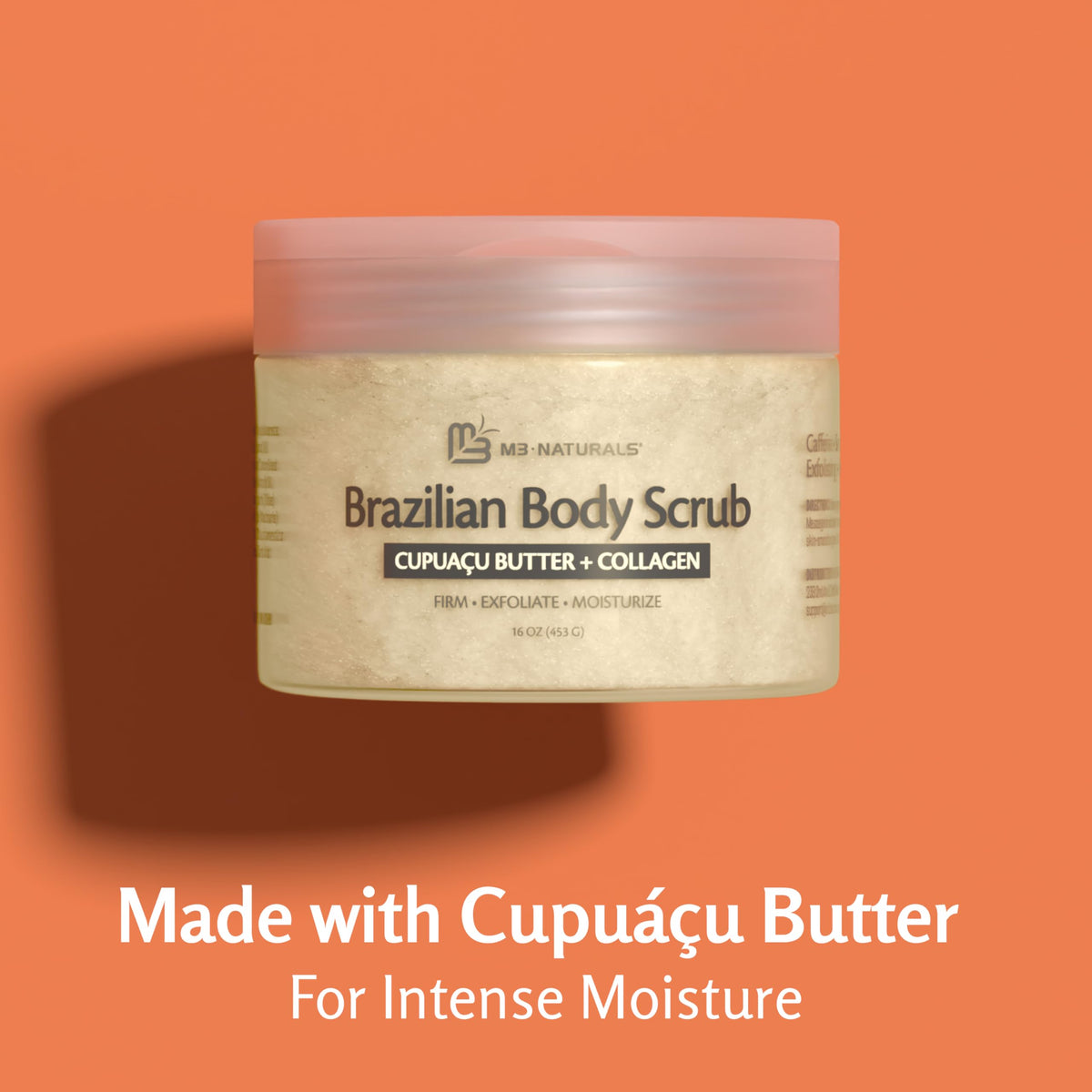 M3 Naturals jar label close-up displaying size and ingredient highlights clearly