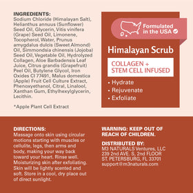M3 Naturals close-up of Himalayan salt scrub texture revealing gentle exfoliation