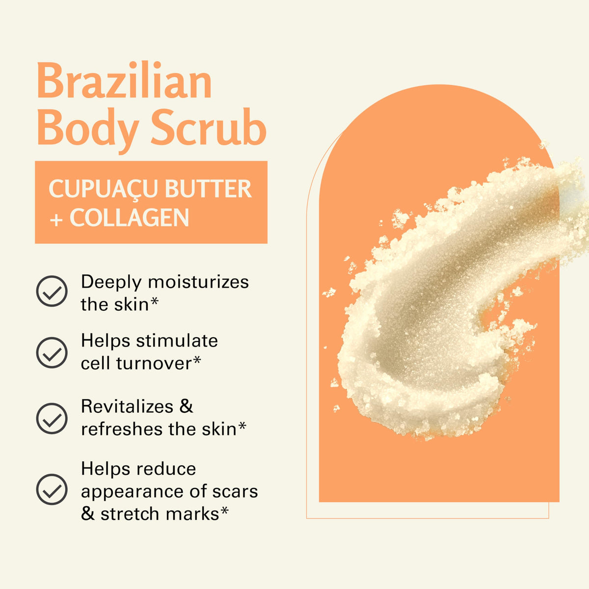 M3 Naturals creamy scrub texture close-up demonstrating rich moisturizing consistency
