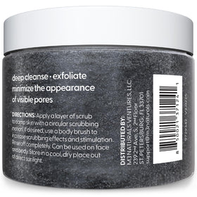 M3 Naturals close-up of charcoal salt texture highlighting exfoliation