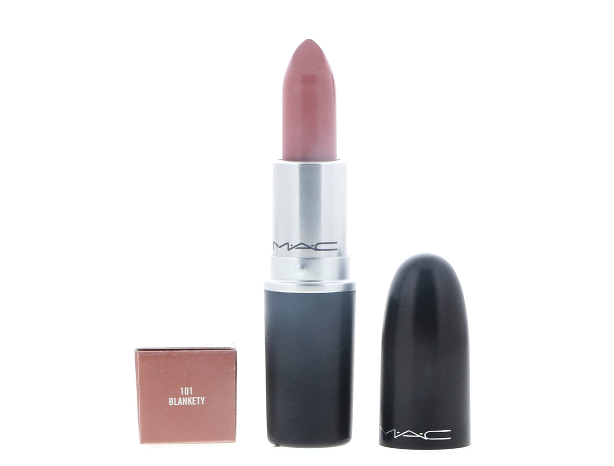 MAC blankety open bullet close-up showing creamy texture and rich pigment