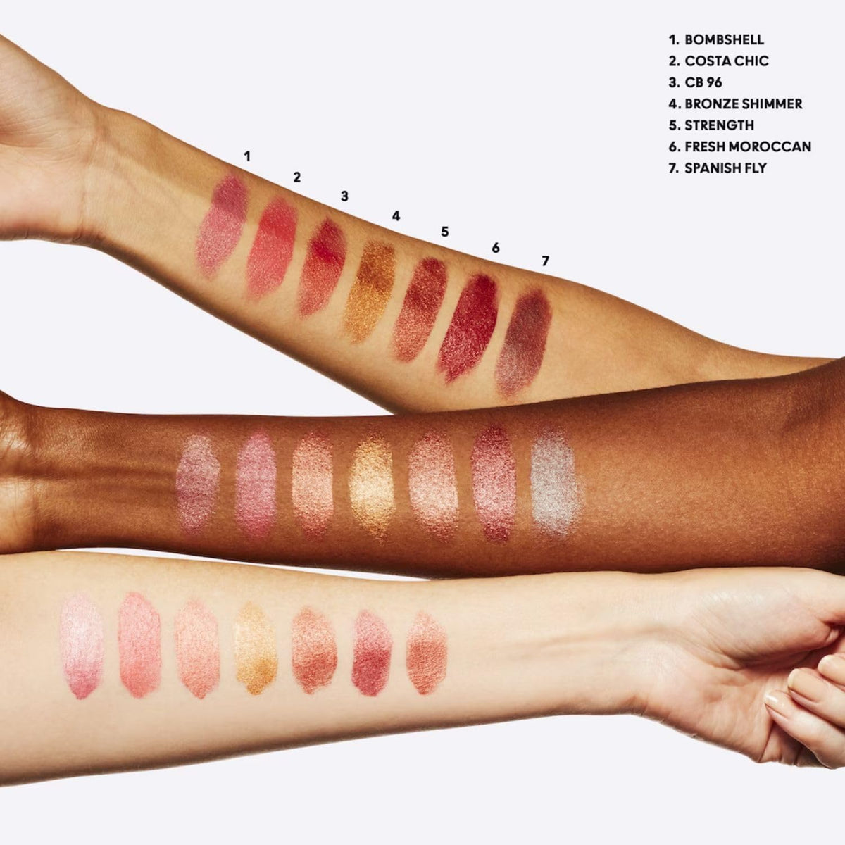 MAC Bronze Shimmer on lips demonstrating reflective sheen and comfortable wear