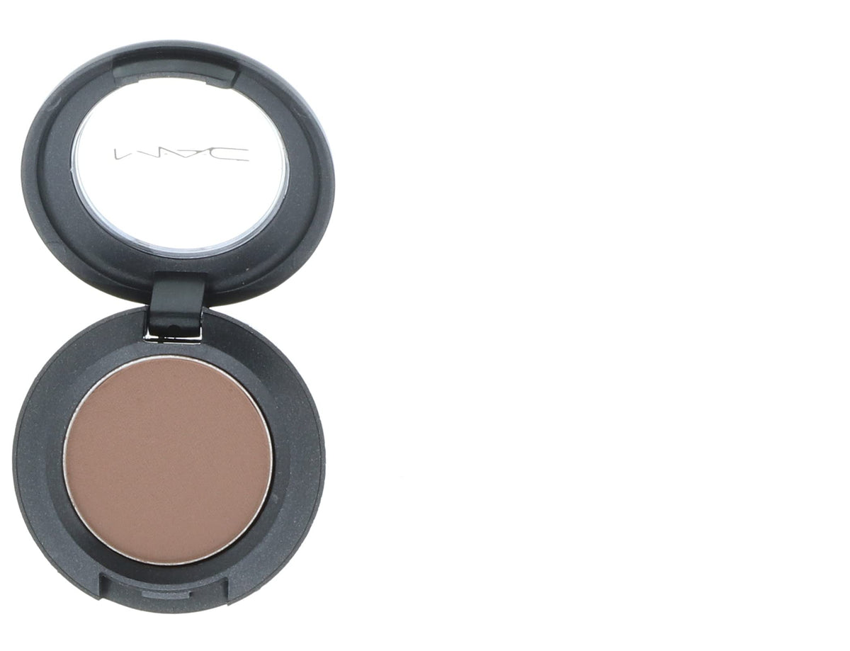 M·A·C close-up of matte charcoal brown pan displaying smooth texture and blendability