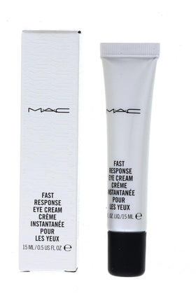 MAC fast response eye cream front tube shows compact travel-ready packaging and clarity