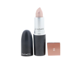 MAC frost lipstick gel open tube showing sheer metallic beige inside