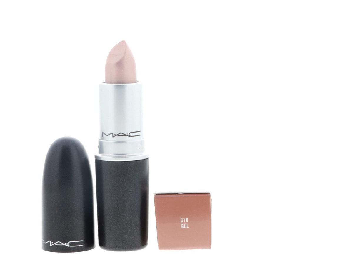 MAC frost lipstick gel next to coin to show compact 3 g size
